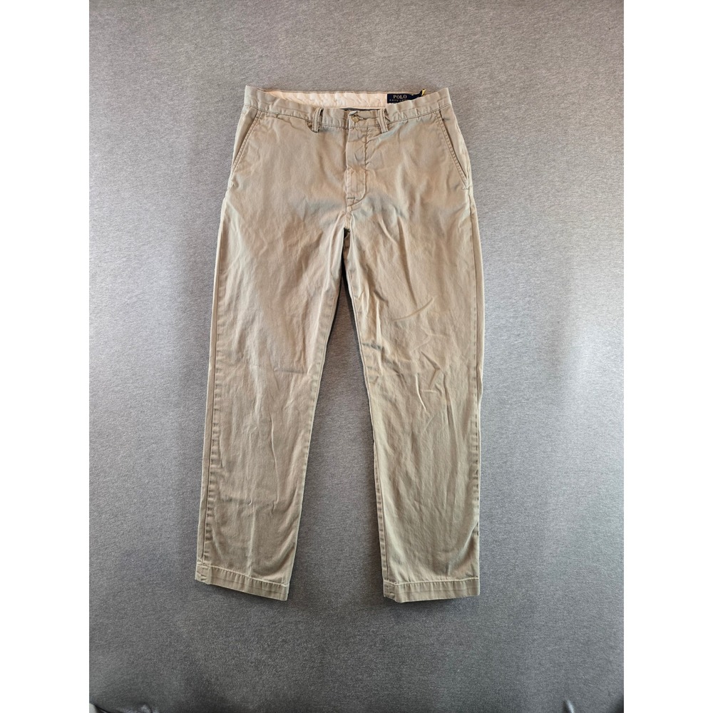 Polo Ralph Lauren Chino Pants Mens 33x32 Tan Classic Fit Cotton Twill Khakis